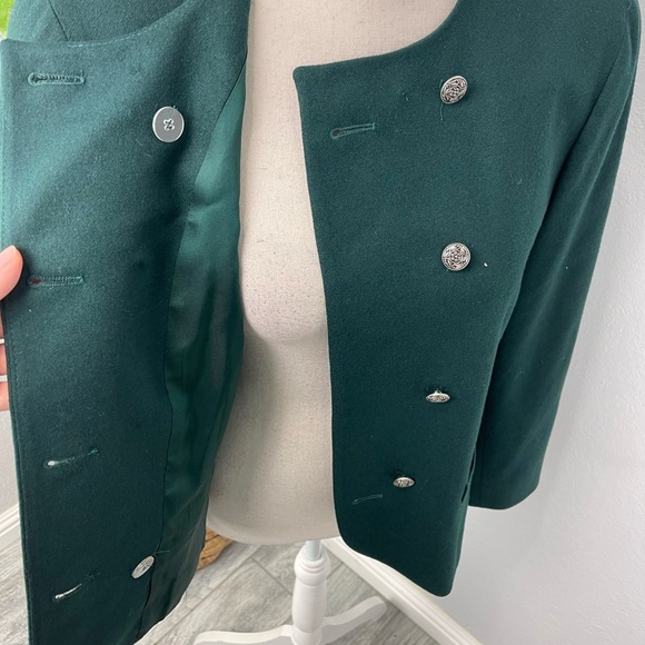 Vintage Pendleton Pine Green Wool Double Breasted Short Style Coat Jacket - Picture 6 of 9